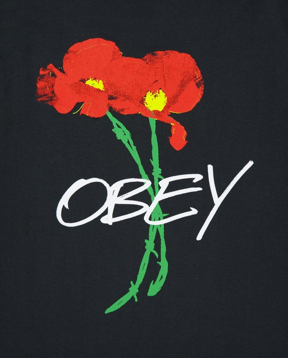 Camiseta Obey Poppies Vintage Negro Hombre 165264123-VBL