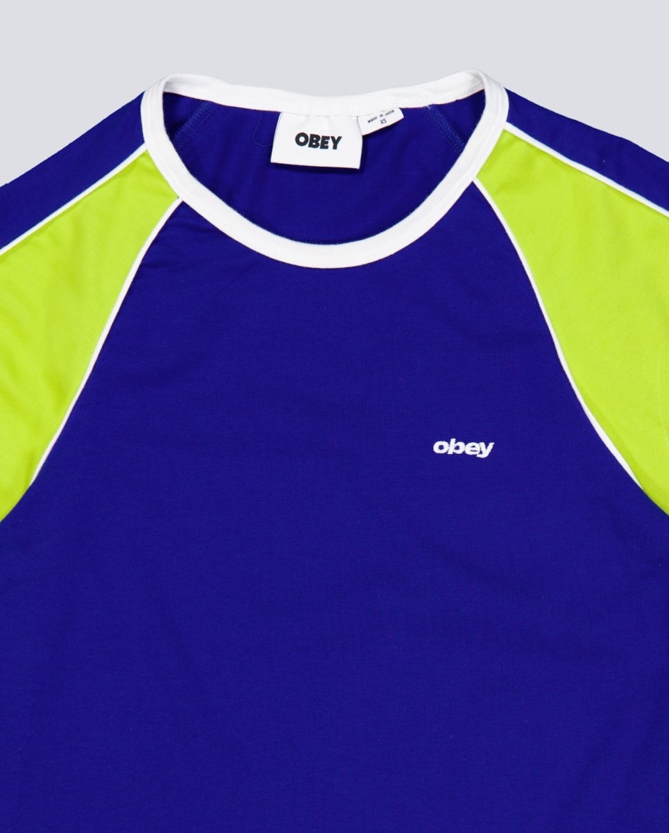 Camiseta Obey Replay Raglan Azul Multicolor Mujer 231080166-BMU
