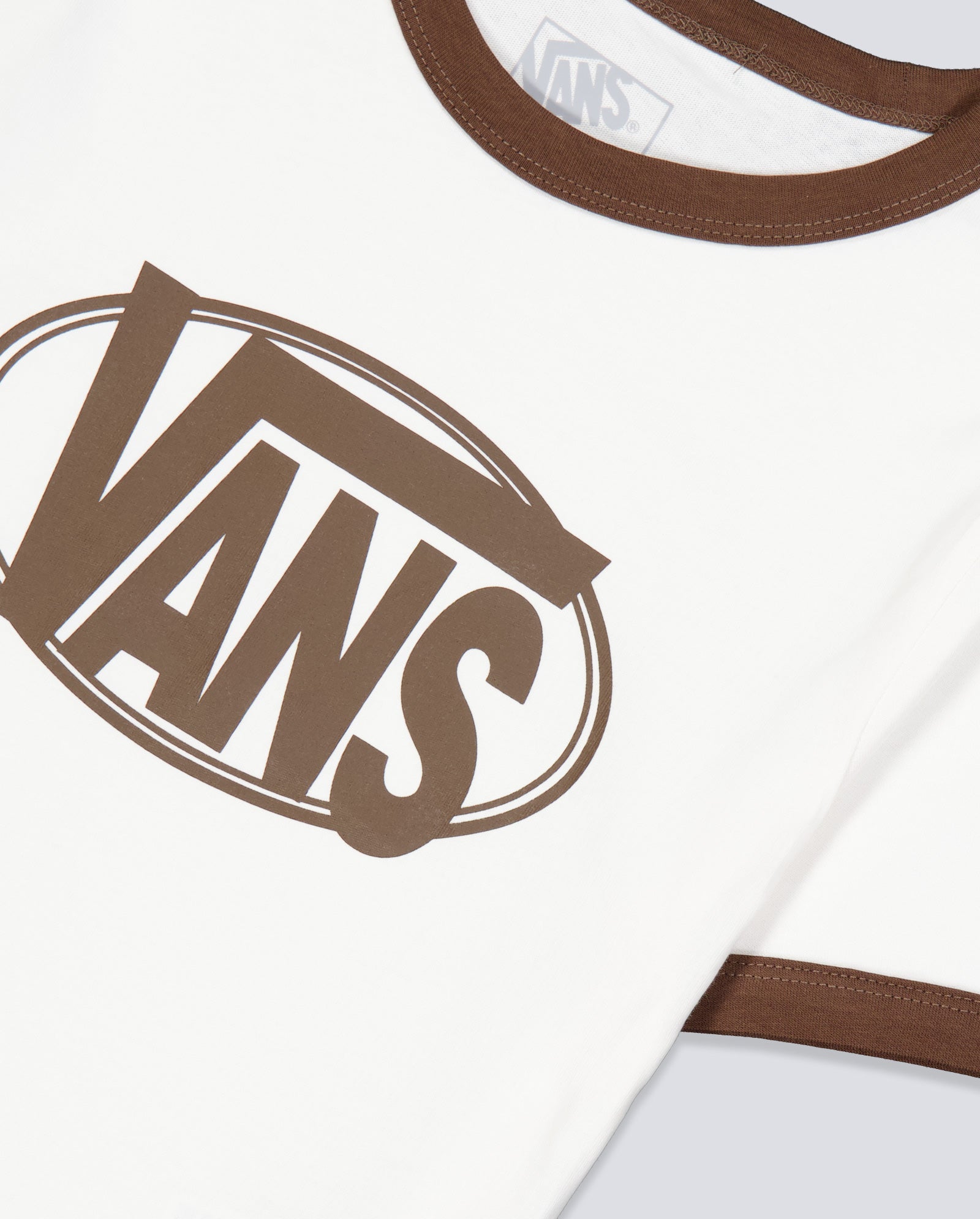 Camiseta Vans Center Chest Ringer Blanco Mujer VN000TXSC9F1