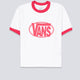 Camiseta Vans Center Chest Ringer Rojo Mujer