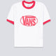 Camiseta Vans Center Chest Ringer Rojo Mujer