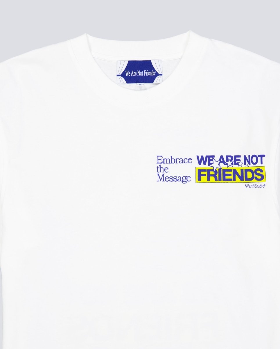 Camiseta We Are Not Friends Embrace Friends Blanco Unisex WANFSS26-05