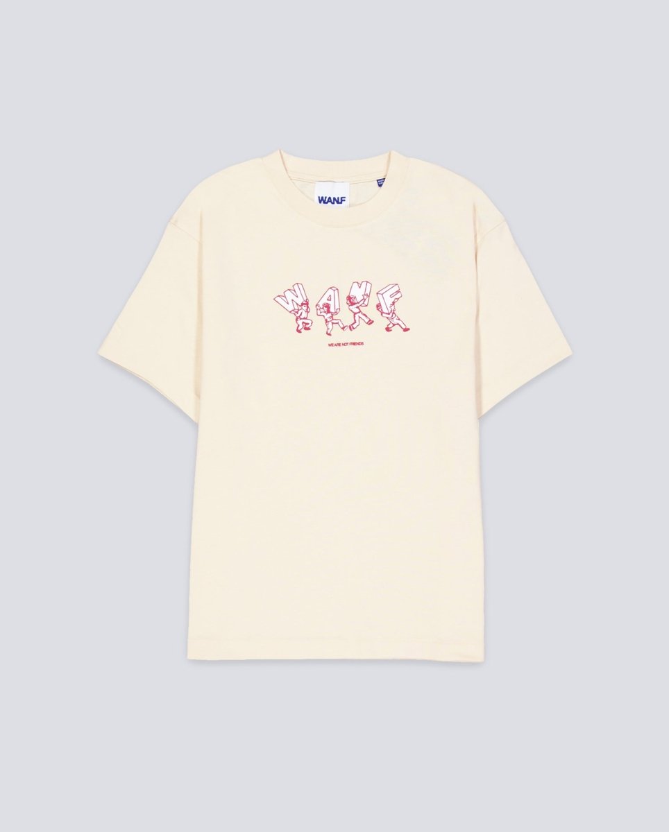 Camiseta We Are Not Friends Lettering Wanf Beige Unisex