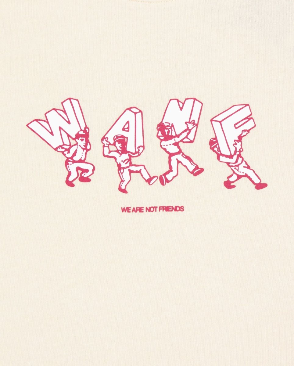 Camiseta We Are Not Friends Lettering Wanf Beige Unisex