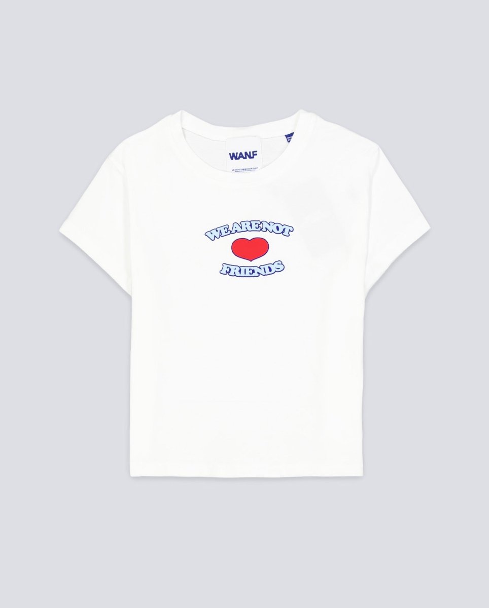 Camiseta We Are Not Friends Love White Crop Blanco Mujer WANFSS25-39