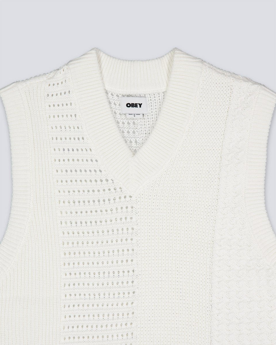 Chaleco Obey Garrett Sweater Beige Hombre 151000097-CRM