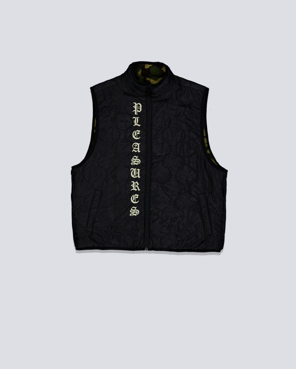 Chaleco Pleasures Feliz Reversible Vest Camuflaje Y Negro Hombre