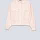 Chaqueta Lacoste de Seersucker de Rayas Blanco Y Rosa Mujer