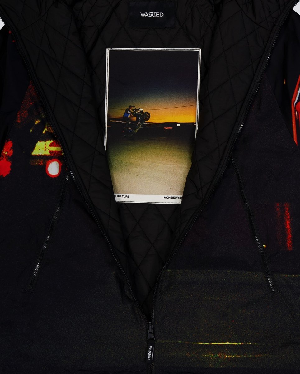 Chaqueta Monsieur Bonheur X Wasted Paris Windbreaker Negra Unisex
