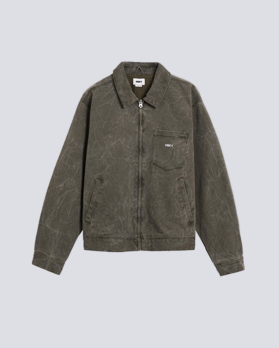 Chaqueta Obey Workman Zip Marrón Hombre 121800599-BOW