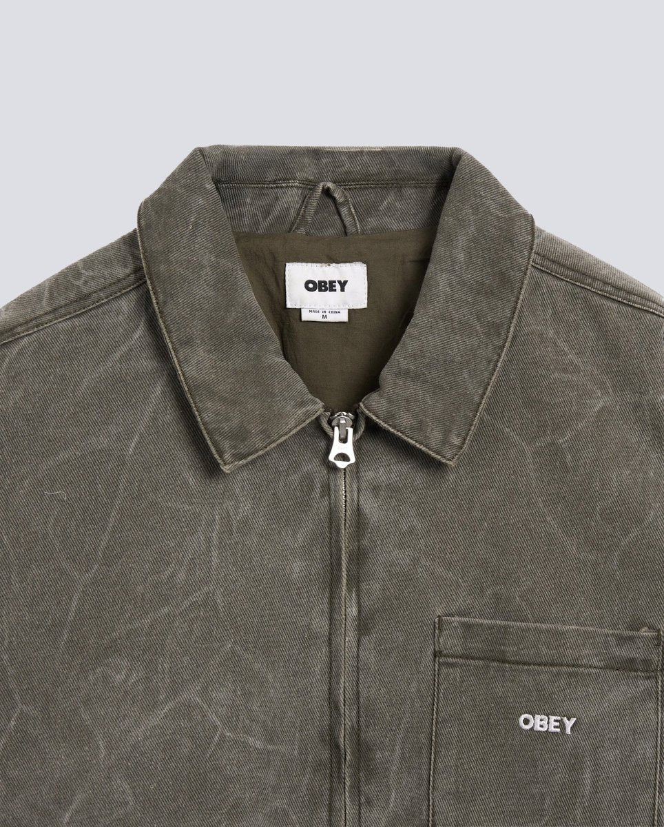 Chaqueta Obey Workman Zip Marrón Hombre 121800599-BOW