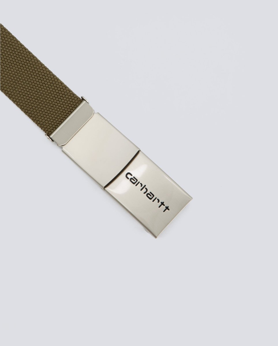 Cinturón Carhartt Wip Clip Belt Chrome Verde Unisex I019176-3TPXX