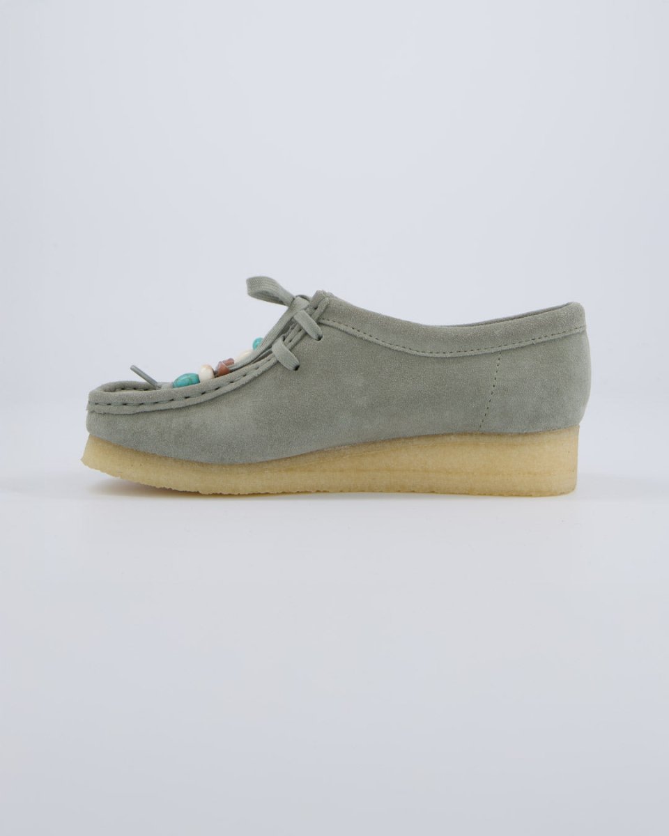 Clarks Wallabee Sage Suede Taupe Mujer Zapatos