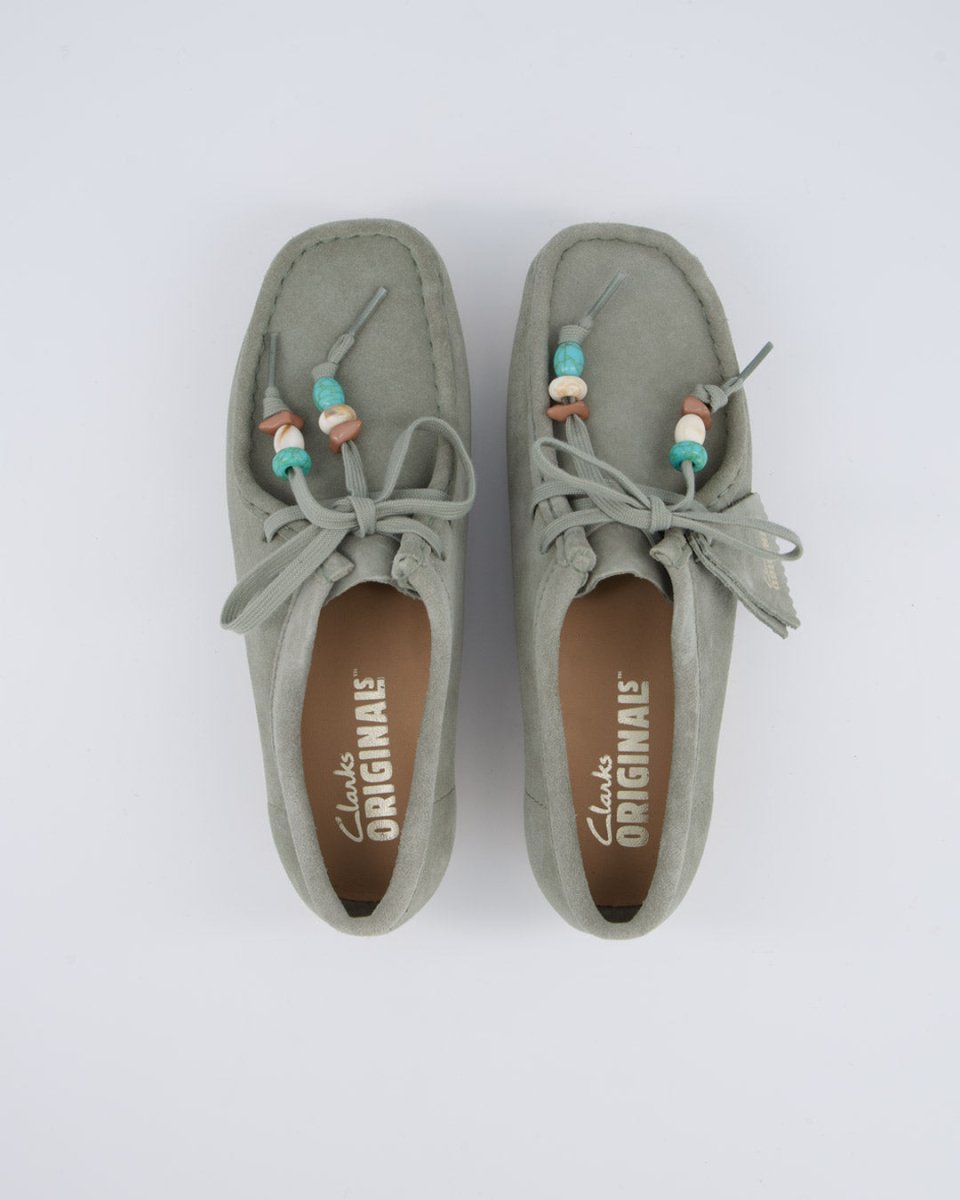 Clarks Wallabee Sage Suede Taupe Mujer Zapatos