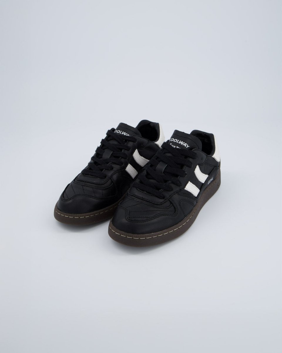 Coolway Goal Black Leather Mujer Zapatillas