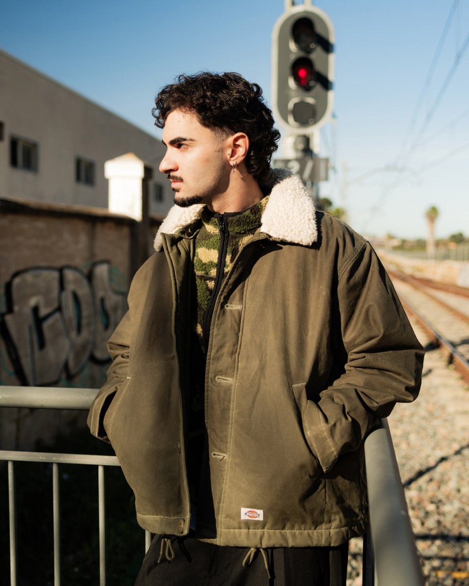 Chaqueta Dickies Sangrey Waxed Verde Militar Hombre