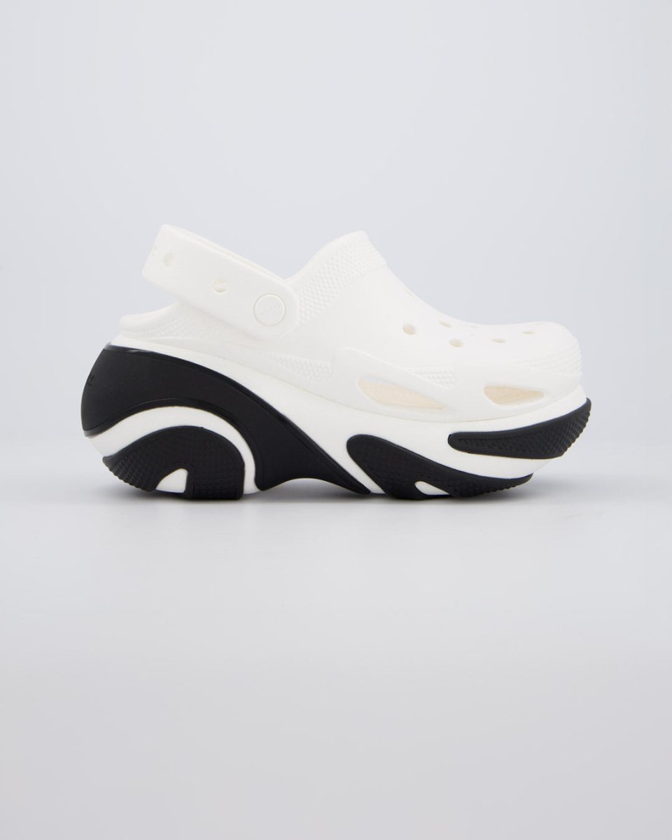 Crocs Bubble Crush Clog Blanco y Negro Mujer zuecos