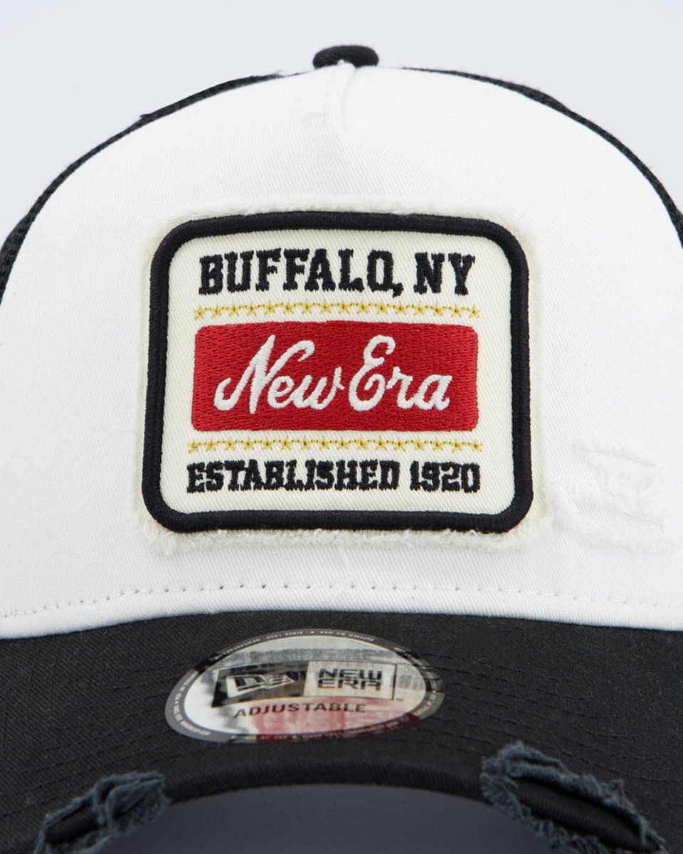 Gorra New Era Patch Distressed Negro Y Blanco Unisex