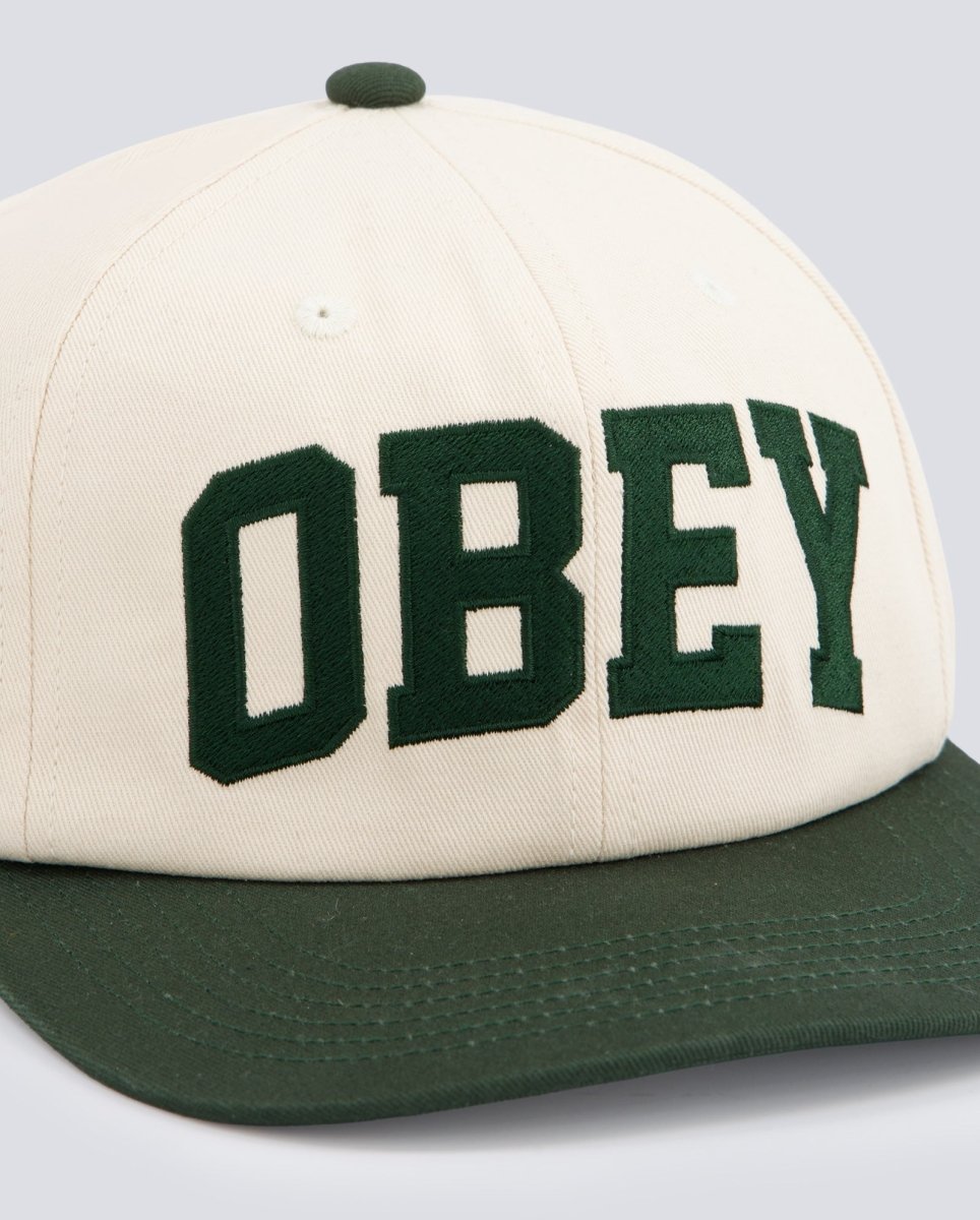 Gorra Obey Collegiate 6 Pnl Strapback Verde Y Beige Unisex 100580404-CDM
