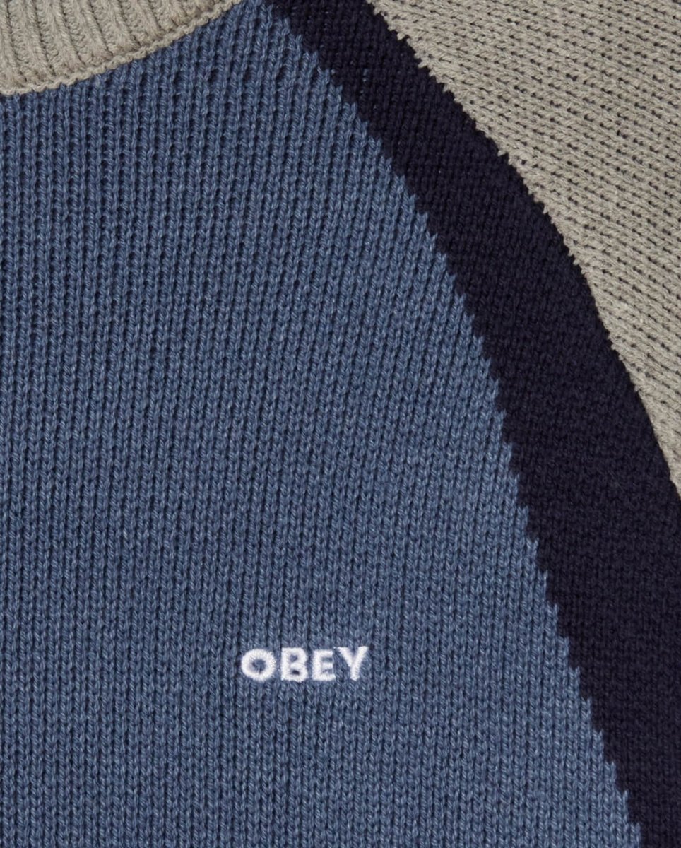 Jersey Obey Raglan Crew Neck Azul Hombre 151000116-DLB
