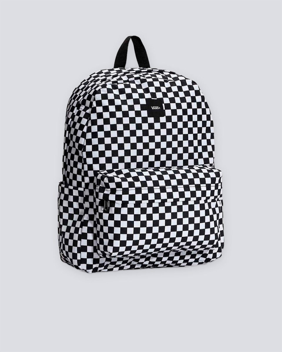 Mochila Vans M Old Skool Check Blanco Y Negro Unisex VN000H4XY281