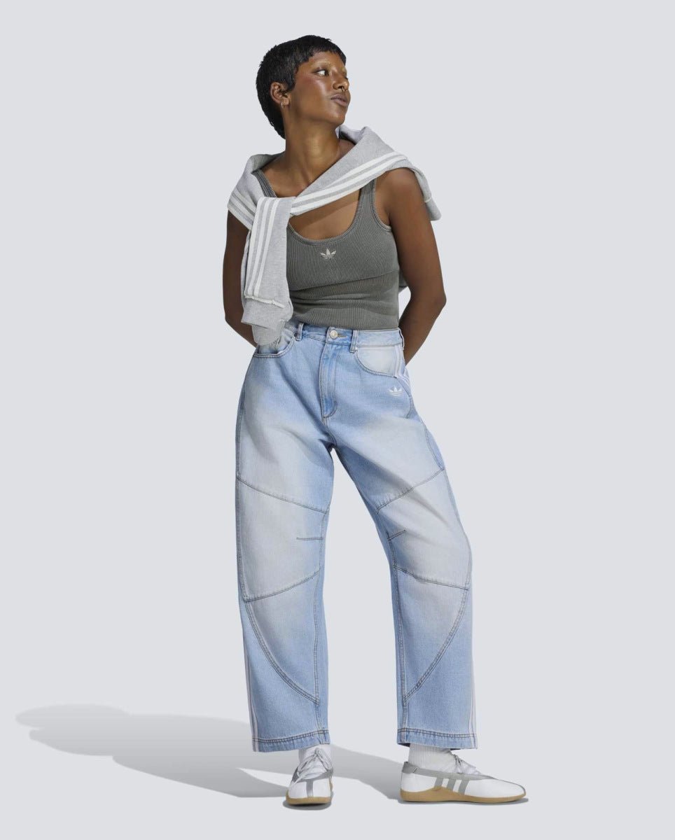 Pantalón Adidas Denim Barrel Azul Claro Mujer LE5888