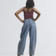 Pantalón Adidas High Rise Barrel Leg Denim Azul Mujer
