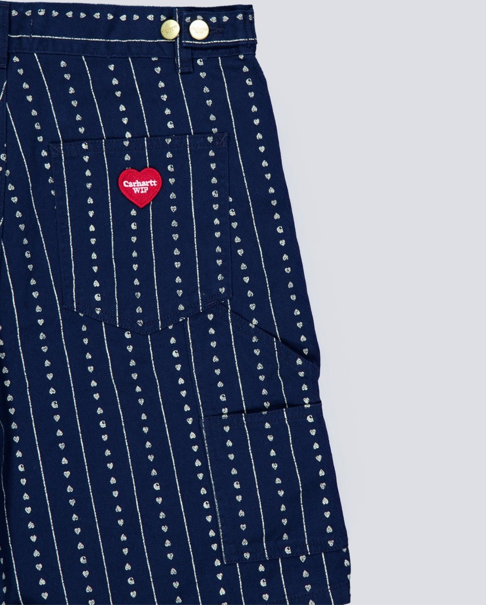 Pantalón Corto Carhartt Wdrewe Corazones Azul Mujer I034834-2RU02