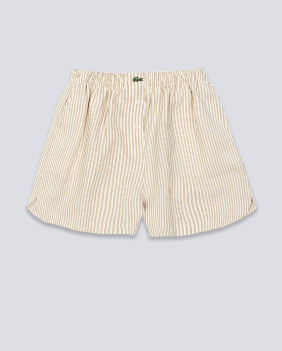 Pantalón Corto Lacoste Beige Blanco Mujer FF1428-8GI