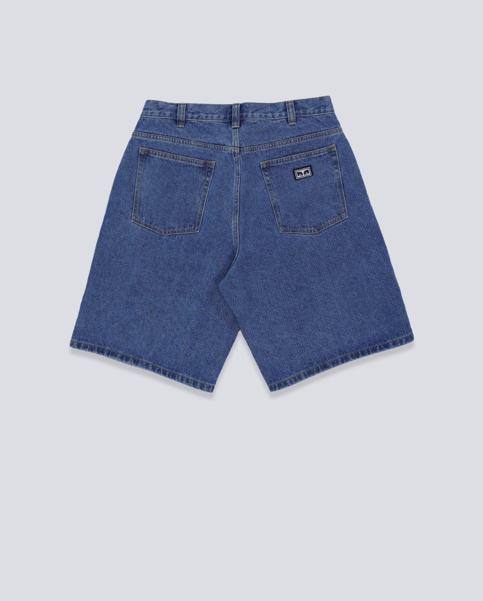 Pantalón Corto Obey Bigwig Baggy Denim Azul Hombre 172100107-LIN