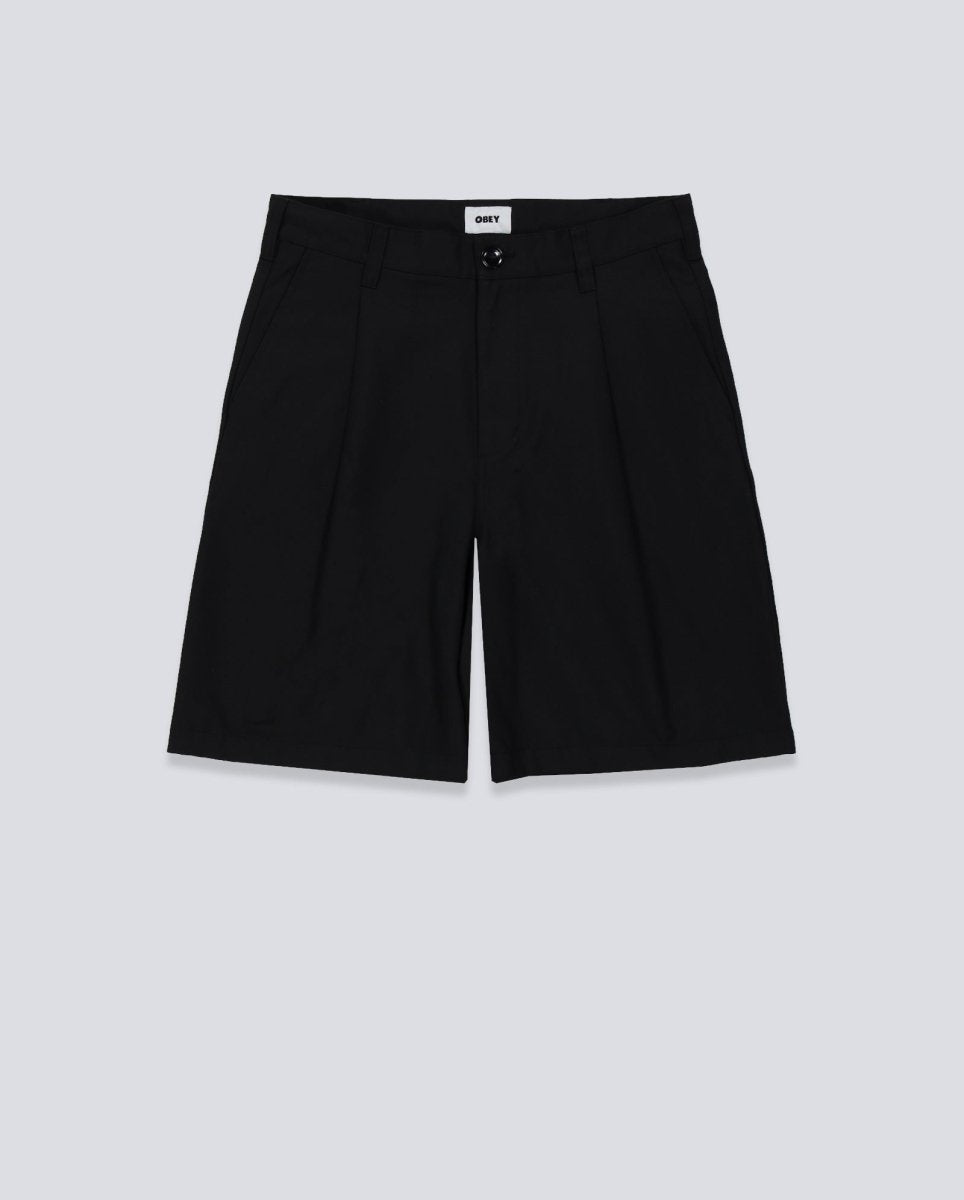 Pantalón Corto Obey Dean Pleated Negro Hombre 172100101-BLK