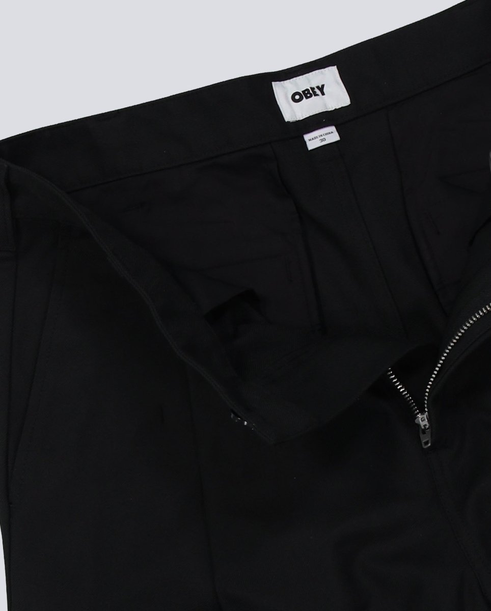 Pantalón Corto Obey Dean Pleated Negro Hombre 172100101-BLK