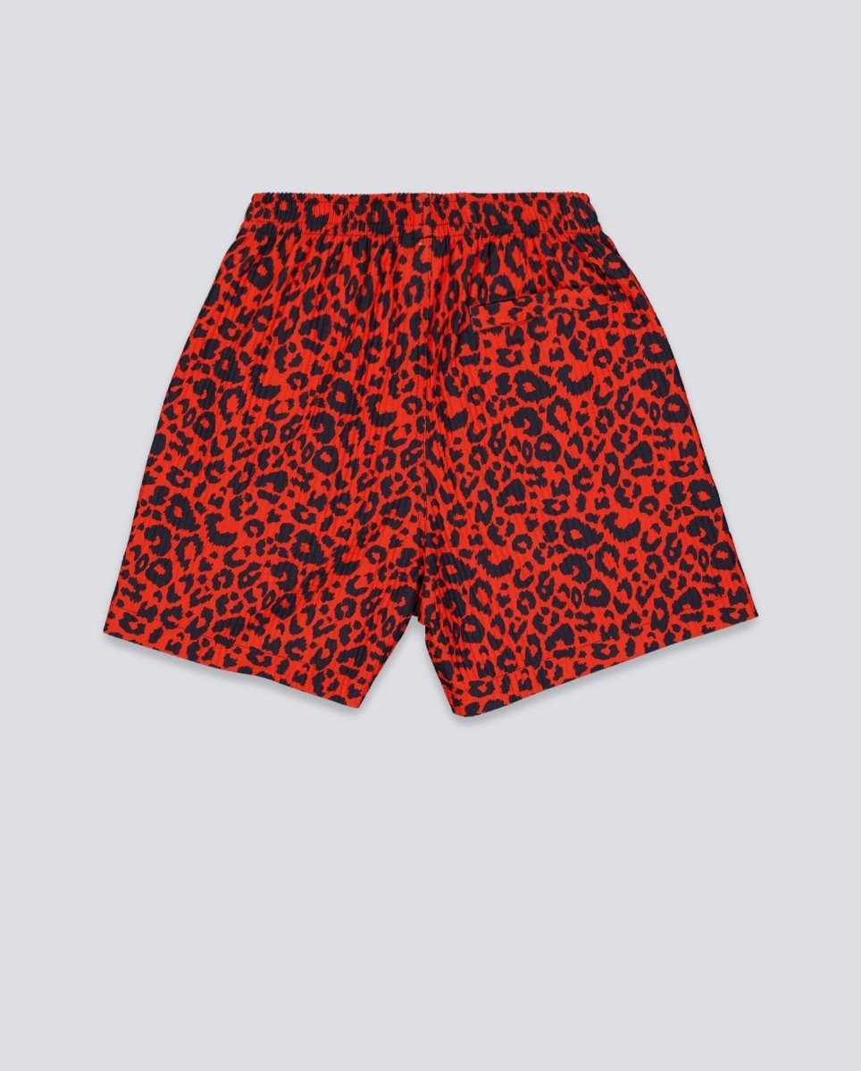 Pantalón Corto Pleasures Leopard Active Rojo Hombre P25SU033-RED