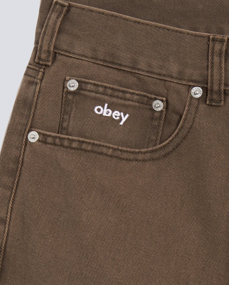 Pantalón Vaquero Obey Bigwig Baggy Marrón Hombre 142010087-WRN