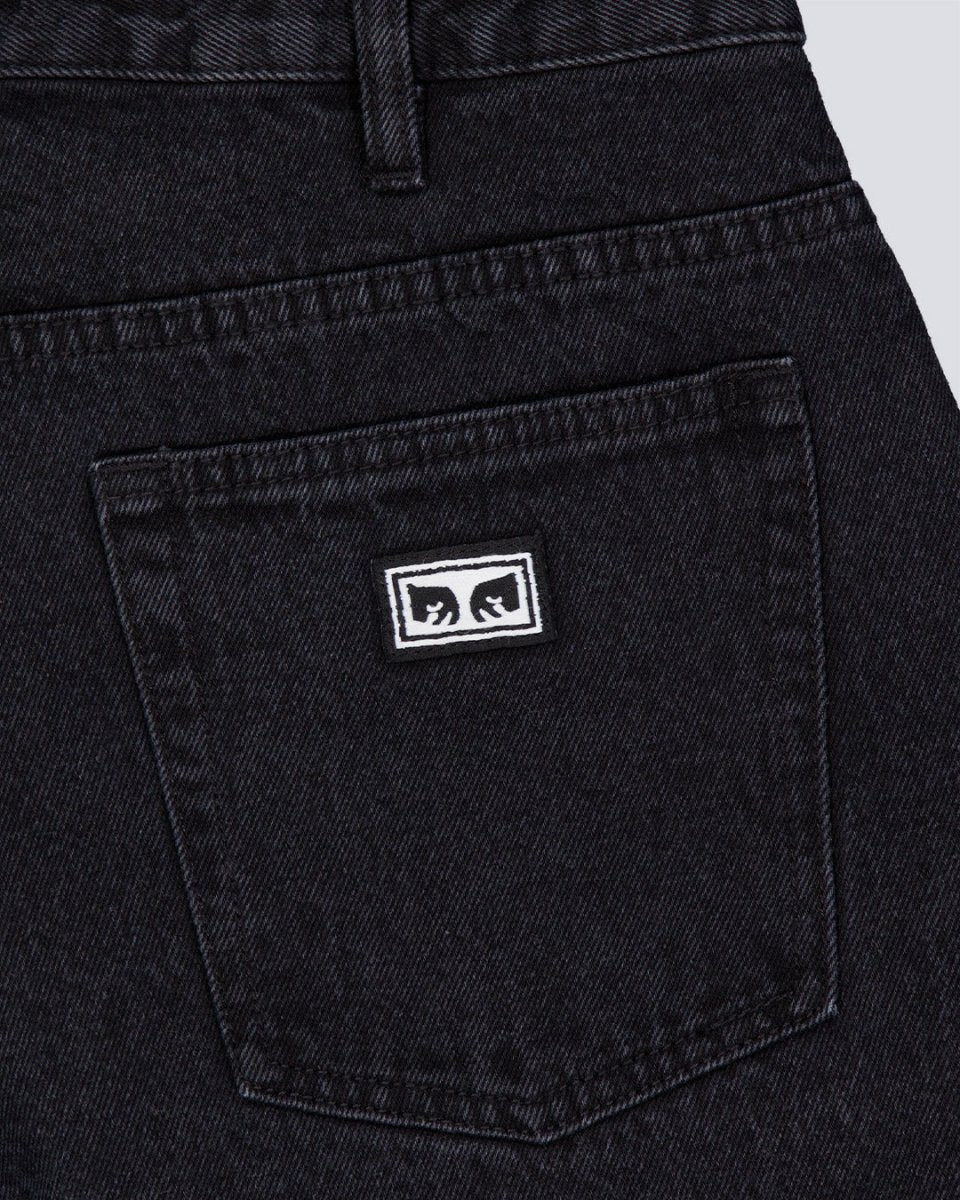 Pantalón Vaquero corto Obey Bigwig baggy Negro Hombre 172100090-FBL