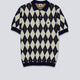 Polo Kappa Robe Giovani Argyll Azul Y Beige Unisex