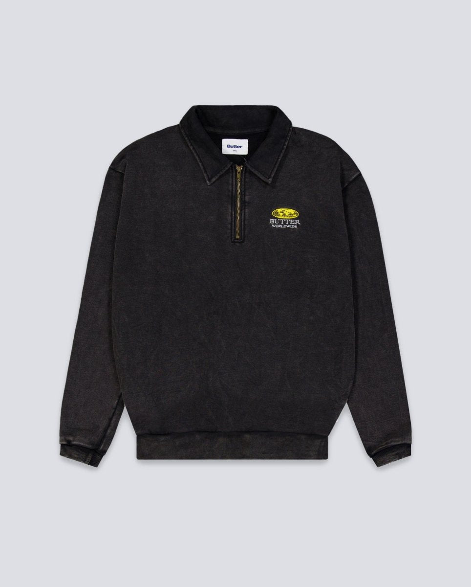 Sudadera Butter Goods 1-4 Zip Corp Negro Hombre BGQ3252901