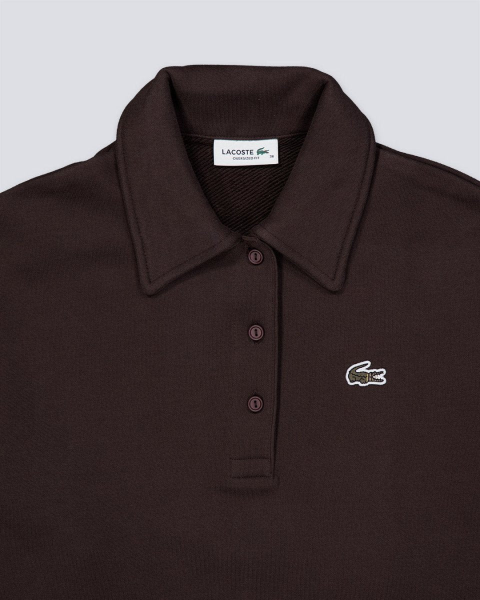Sudadera Lacoste Con Cuello Polo Marrón SF5275-00