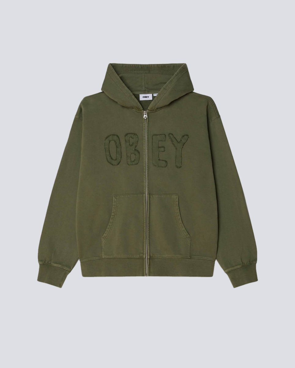 Sudadera Obey Hybrid Faded Con Cremallera Verde Unisex 112460032-DLN