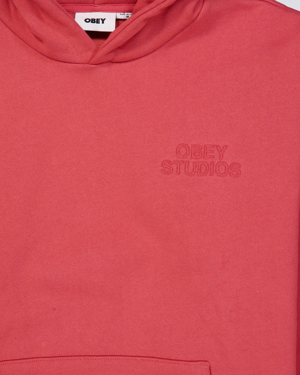Sudadera Obey Studios Extra Heavy Hood Rojo Hombre 112470245-MIR