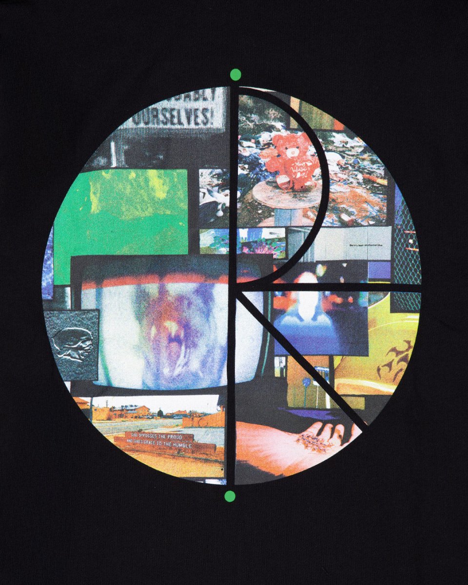 Sudadera Polar Skate Co Fill Logo Ourselves Collage Negro Unisex POLARSS25-15