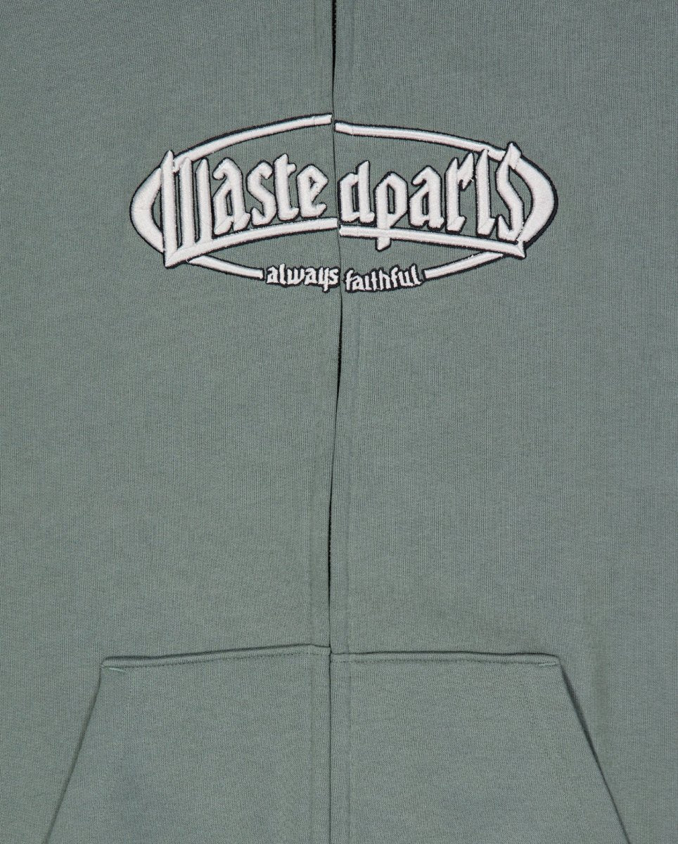 Sudadera Wasted Paris Yard Boxy Con Cremallera Verde Unisex WSTDSS25-40-LDNGRN