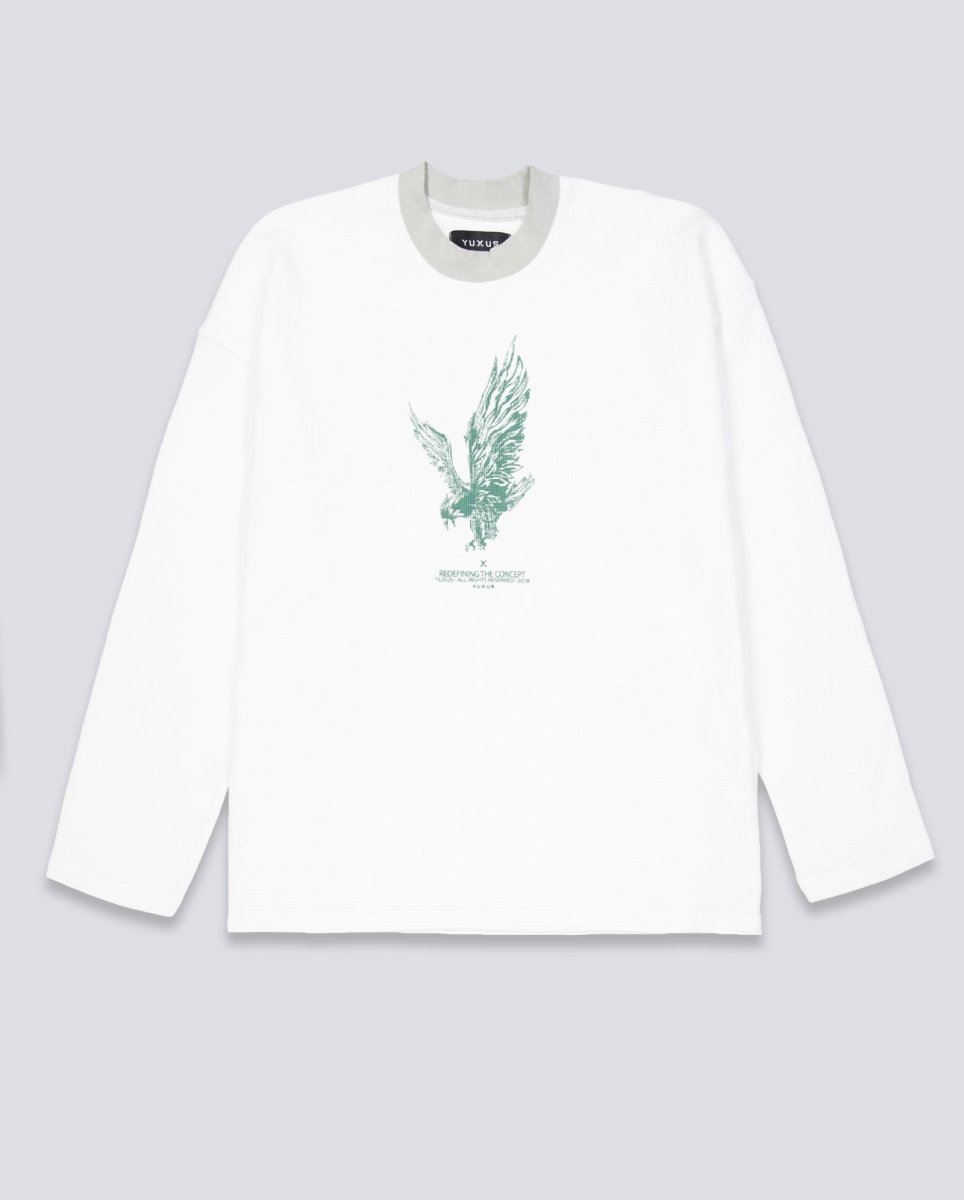 Sudadera Yuxus White Cronos Waffle Lonsleeve Blanco Unisex White Cronos Waffle Lonsleeve