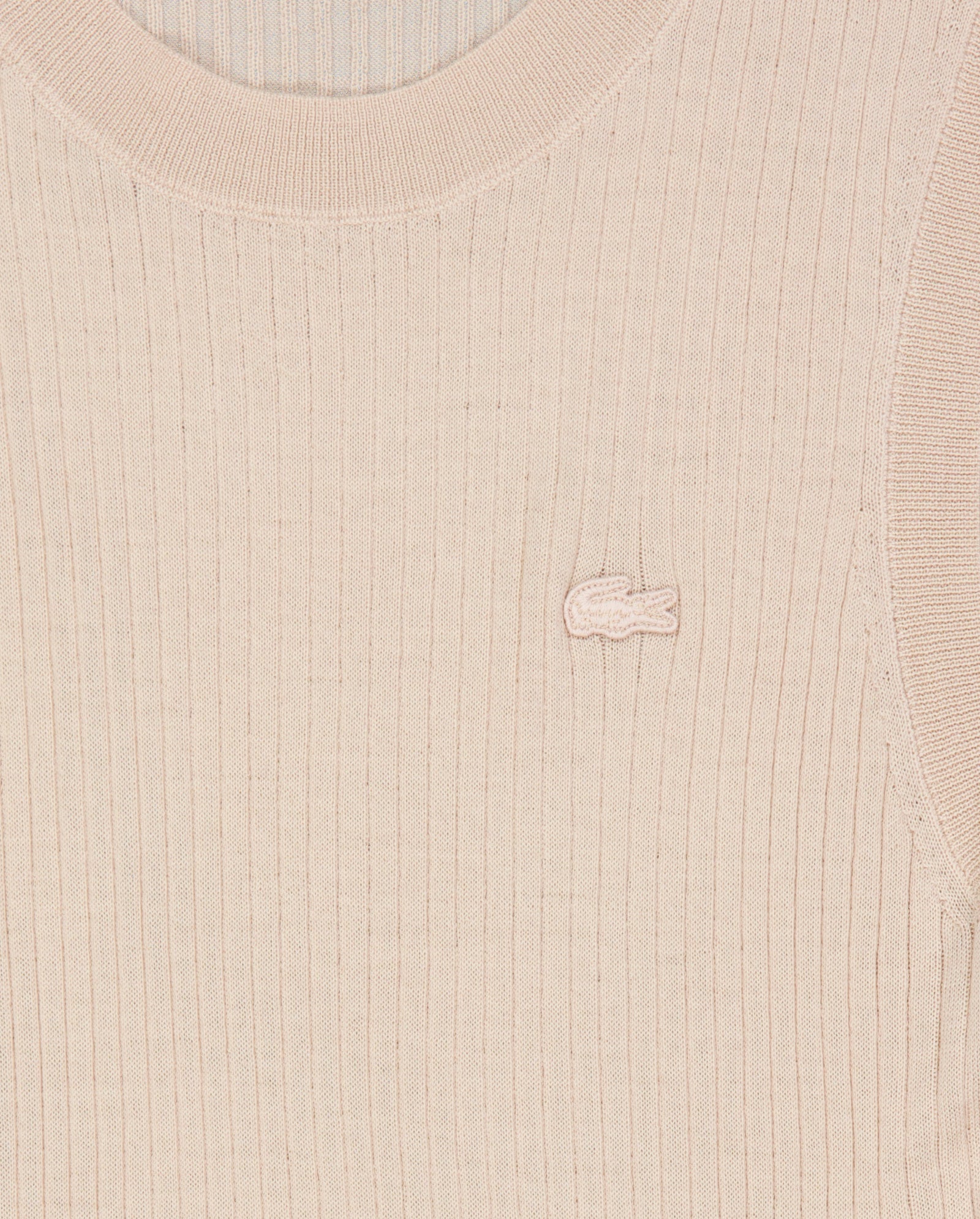 Top Sin Mangas Lacoste Canalé Beige Mujer AF9988-X6F
