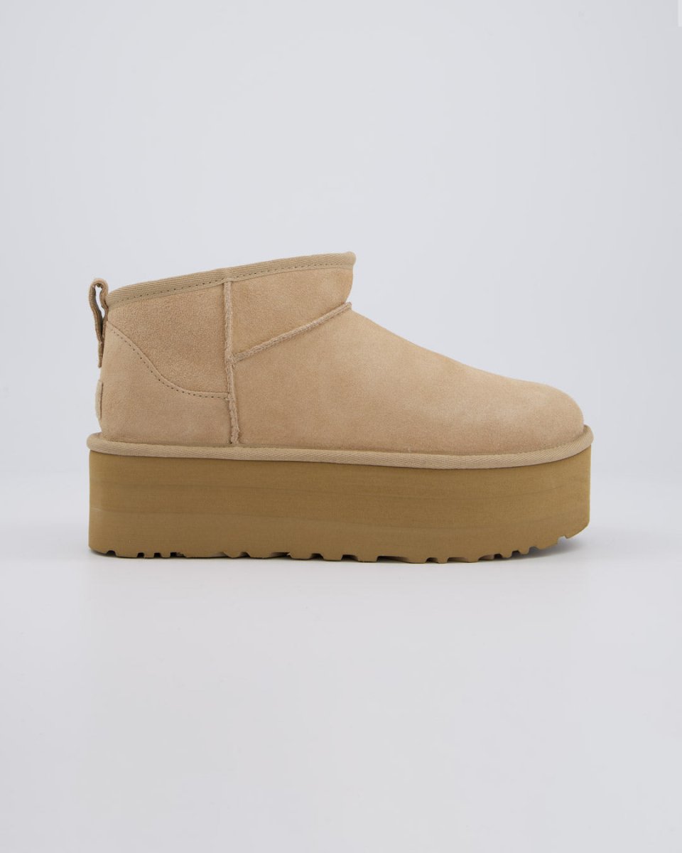Ugg W Classic Ultra Mini Plat Beige Mujer Botas