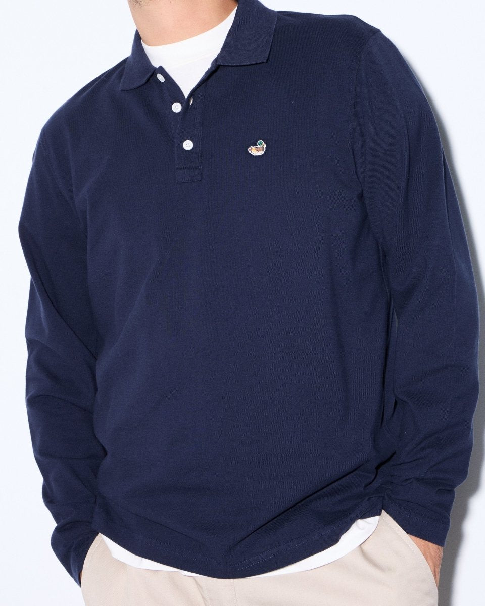 Polo Edmmond Studios Duck LS Azul Marino Unisex