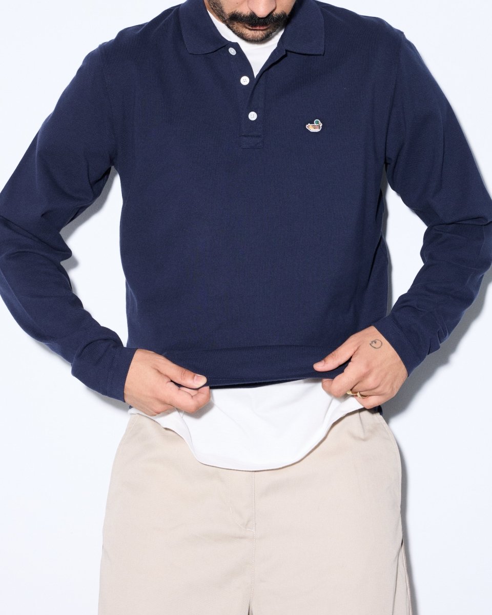 Polo Edmmond Studios Duck LS Azul Marino Unisex