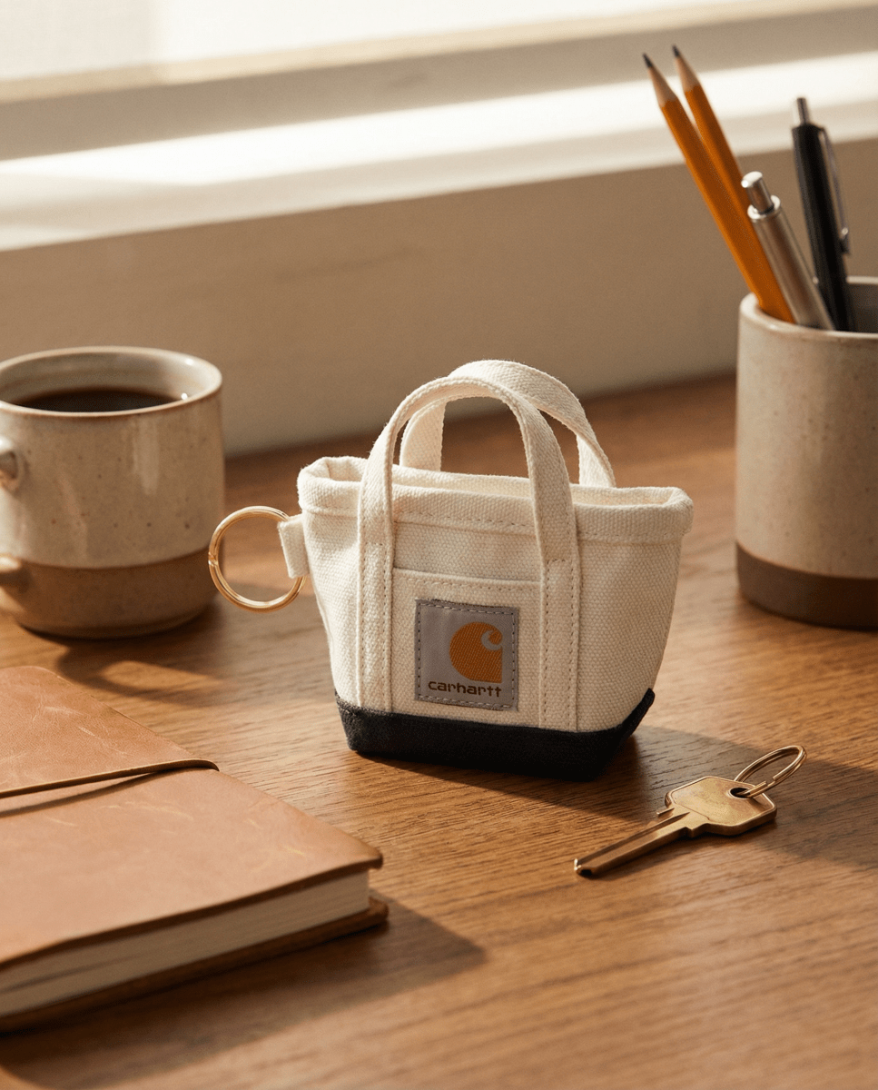 Llavero Carhartt WIP Mini Tote Bag Keychain Hamilton Ablaco Y Azul Unisex