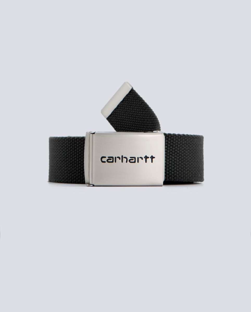 Cinturón Carhartt Wip Clip Belt Chrome Negro Unisex