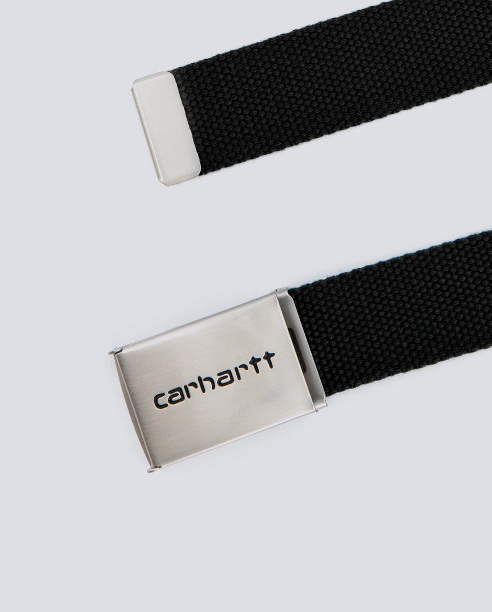 Cinturón Carhartt Wip Clip Belt Chrome Negro Unisex